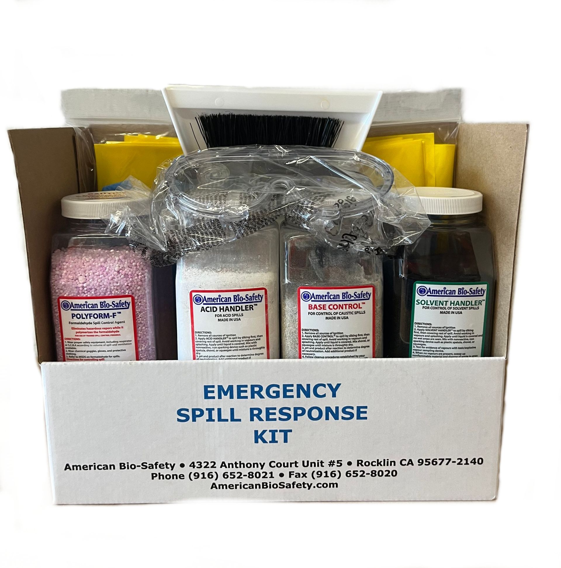 Customizable Spill Response Kits Chemical Spill Kit, Spill Response for Acids, Base, Solvents, Formalin