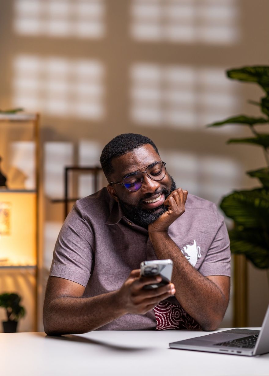 Man using his phone 
