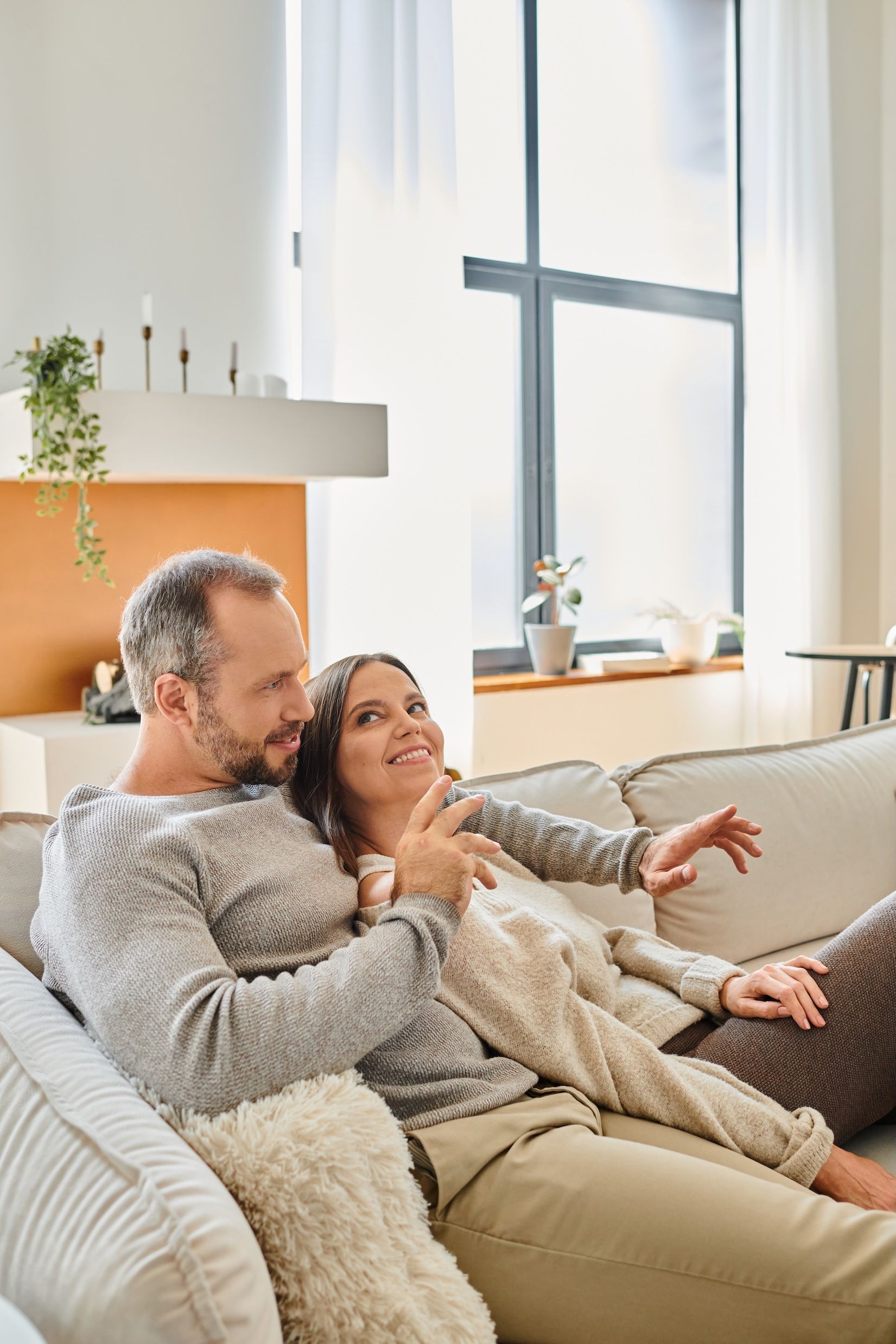Couple in their new home