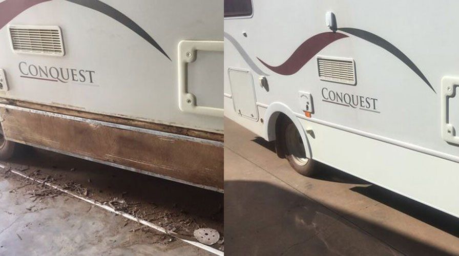 A Before and After Picture of a Conquest RV — Darwin Caravan & RV Centre In Berrimah, NT
