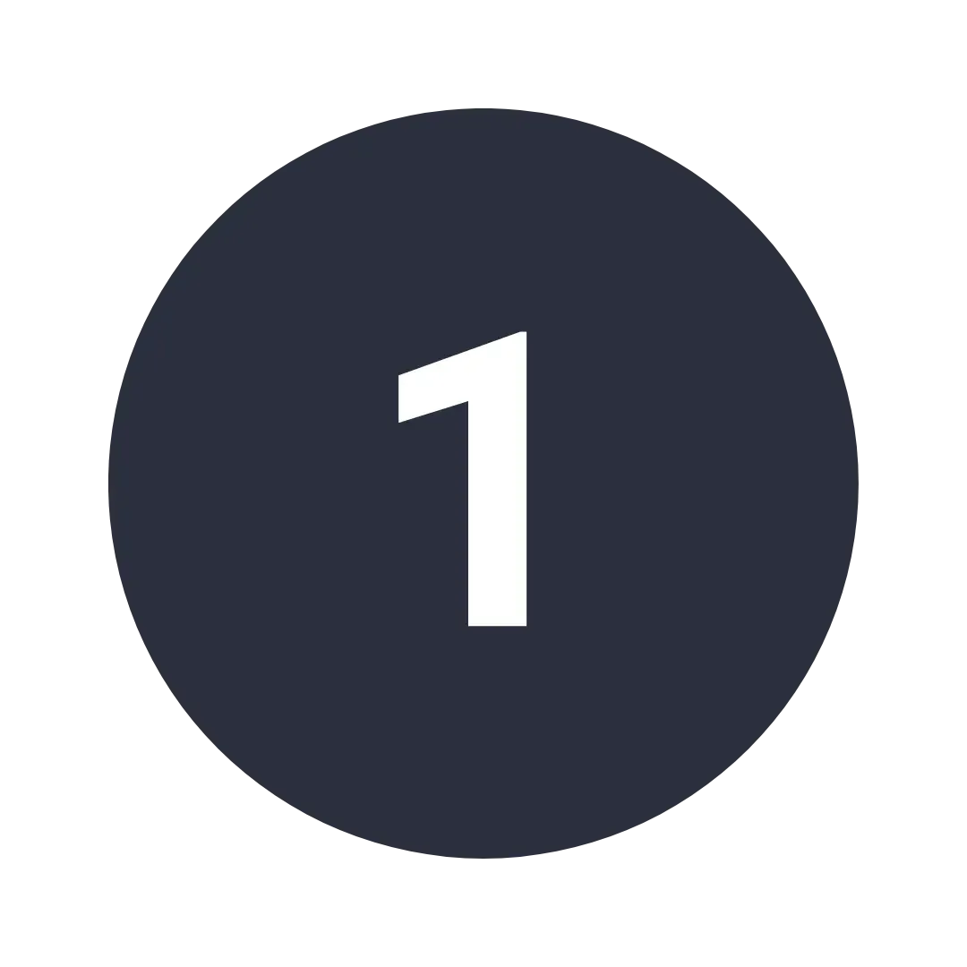 a black circle with a white number 1 inside of it .