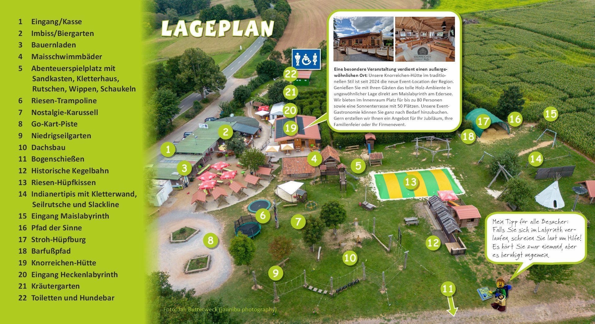 Lageplan Maislabyrinth