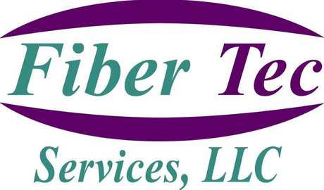A purple and green logo for fiber tec services llc