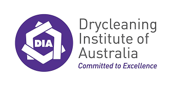 Logo for Drycleaning Institute of Australia. Purple circle with white graphic and text.