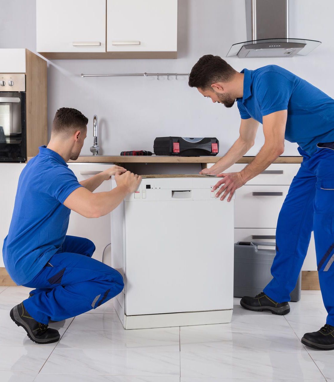 Installing Dishwasher — Hastings, NZ — Lange's A1 Appliance Servicing Installing Dishwasher — Hastings, NZ — Lange's A1 Appliance Servicing