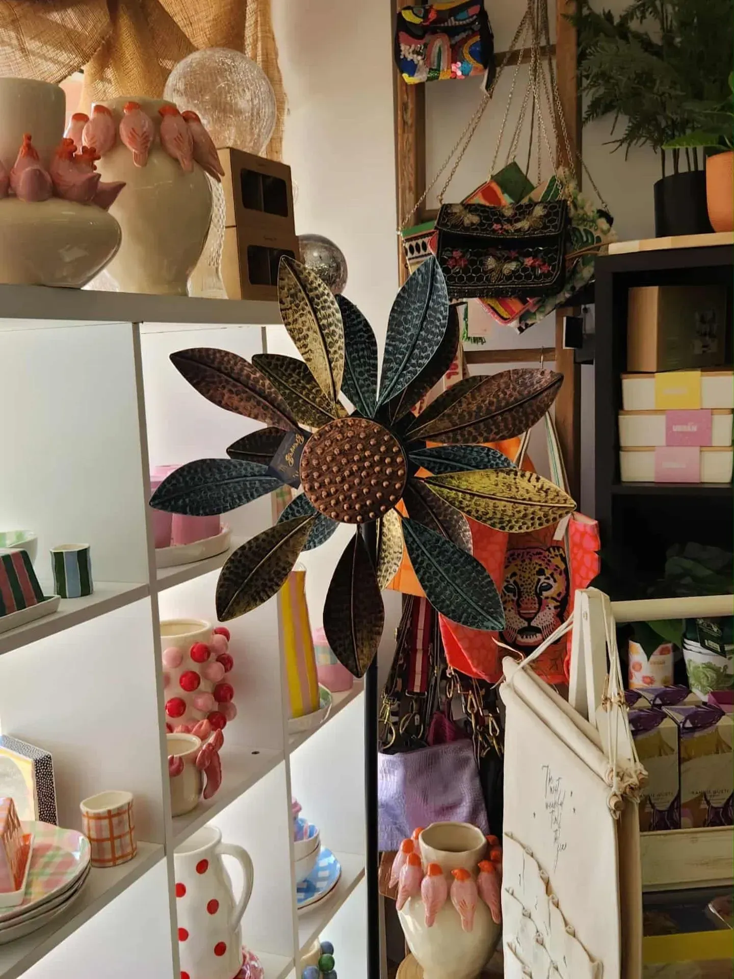 Metal Flower Sculpture in a Shop — Decadence Gifts & Homewares in Springsure, QLD
