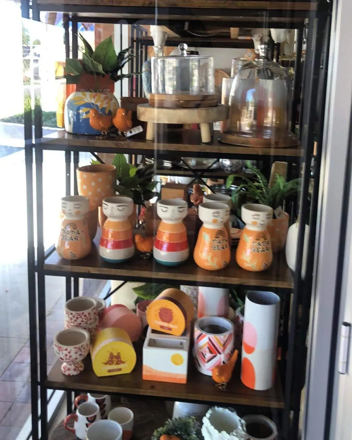 Shelving Unit Displaying Colourful Ceramic Vases — Decadence Gifts & Homewares in Springsure, QLD