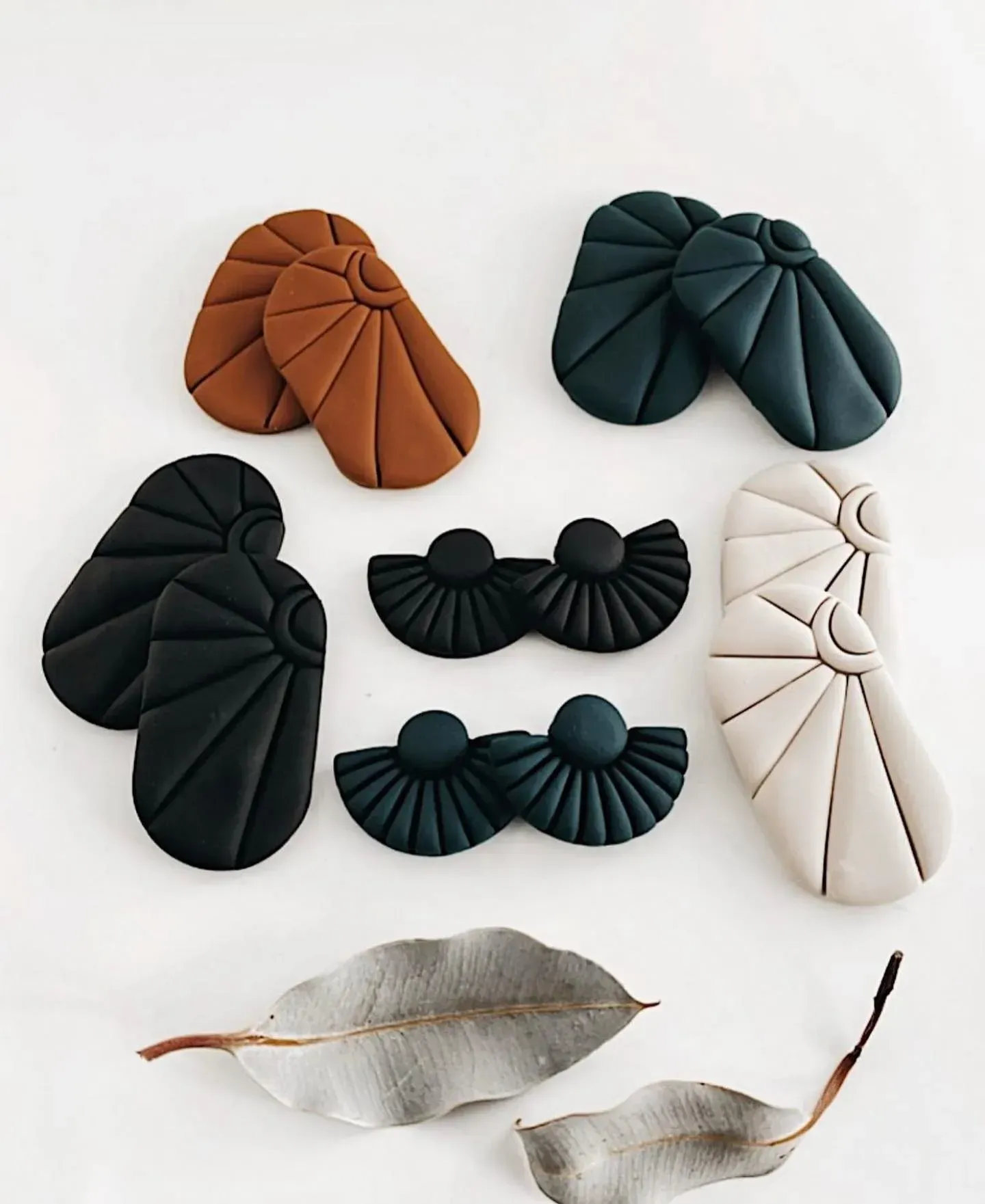 Various Handmade Clay Earrings in Brown — Decadence Gifts & Homewares in Springsure, QLD