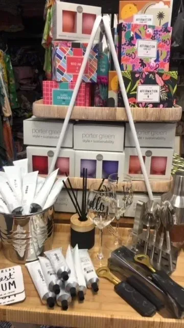 A Retail Display With Candles, Skincare, and Barware — Decadence Gifts & Homewares in Springsure, QLD