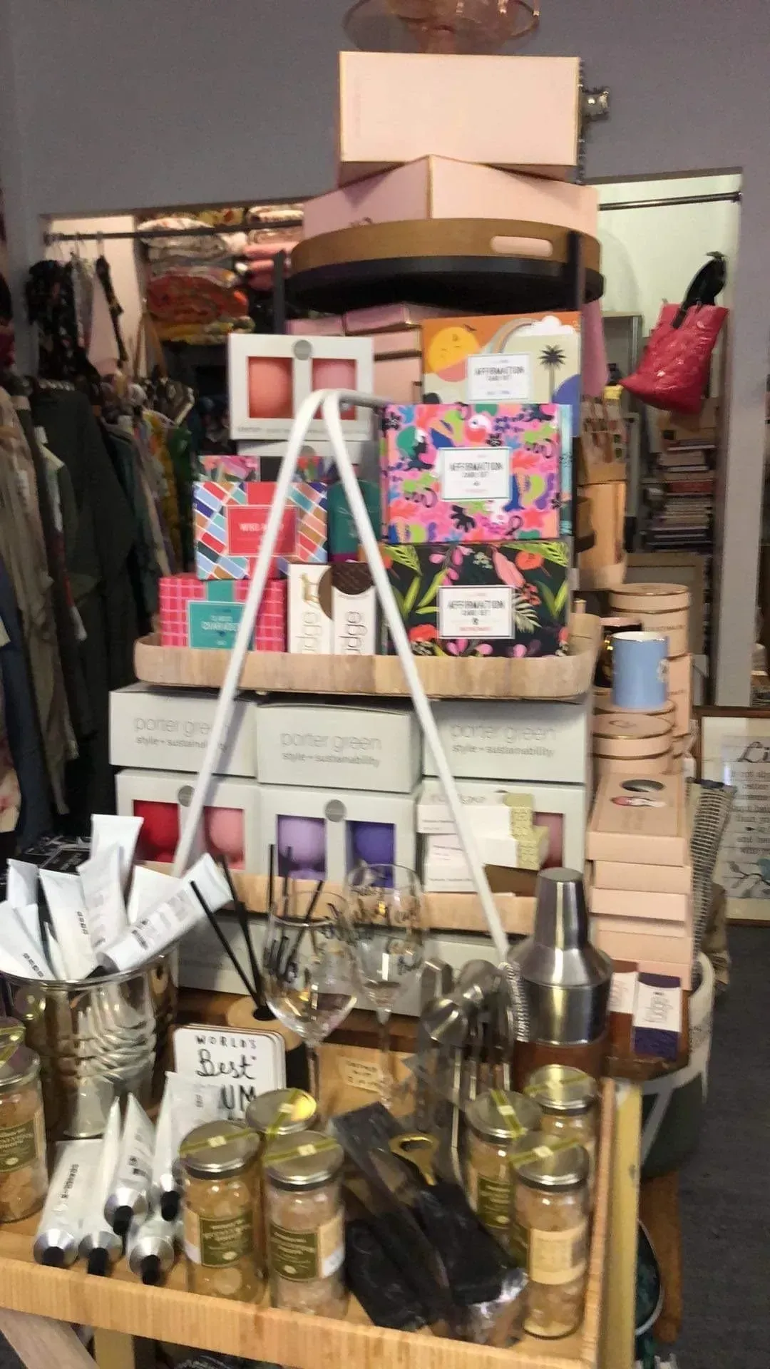 Retail Display With Stacked Gift Boxes, Candles, and Barware — Decadence Gifts & Homewares in Springsure, QLD