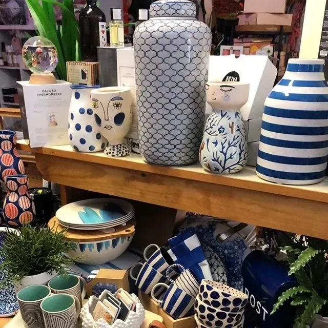Shelf Display of Decorative Ceramic Vases — Decadence Gifts & Homewares in Central Highlands, QLD