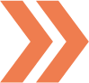 Two orange chevrons pointing right on a white background