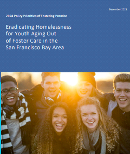 Cover reading “Eradicating Homelessness for Youth Aging Out of Foster Care in the San Francisco Bay Area” with smiling youths at sunset