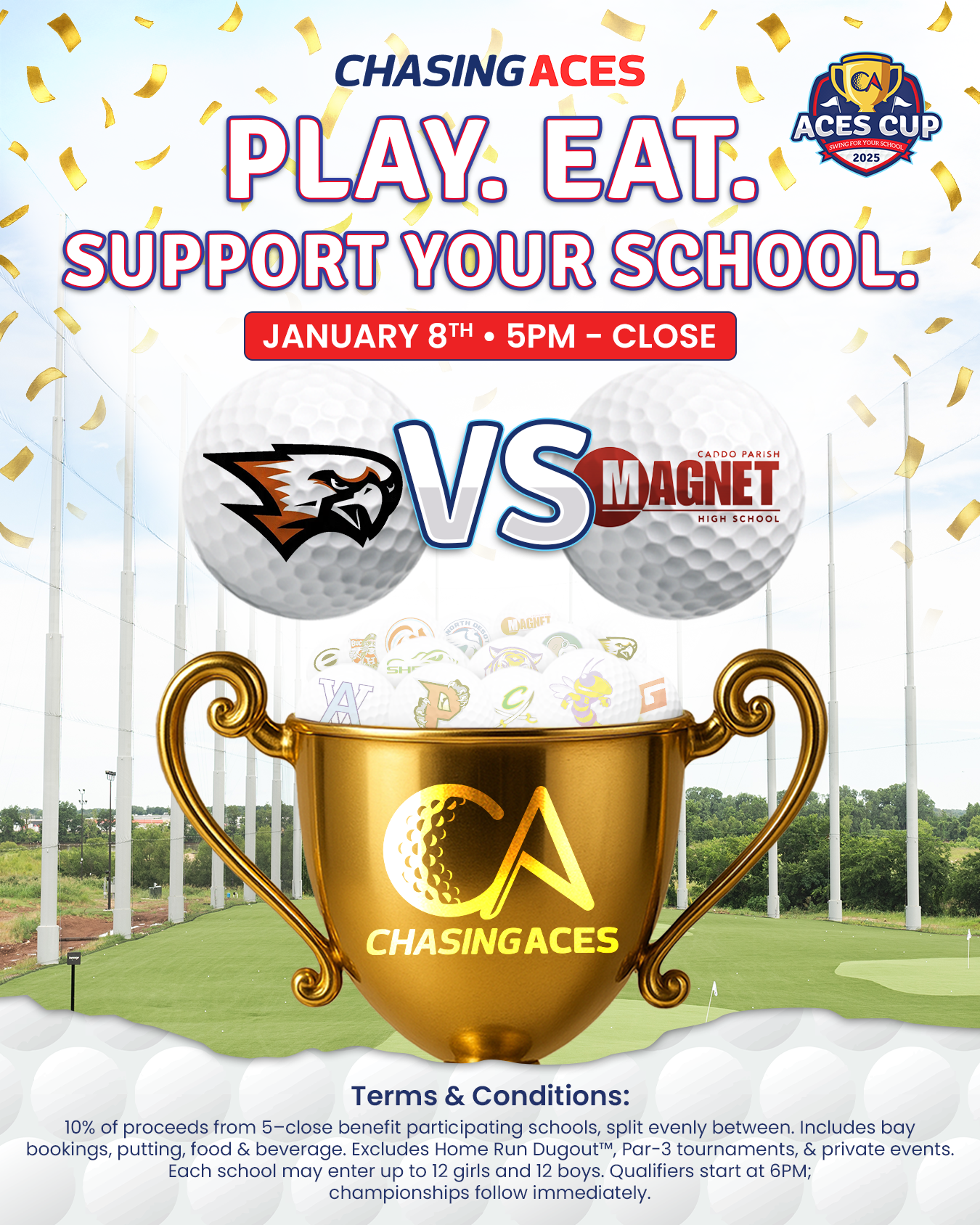 Poster for Chasing Aces golf event: 