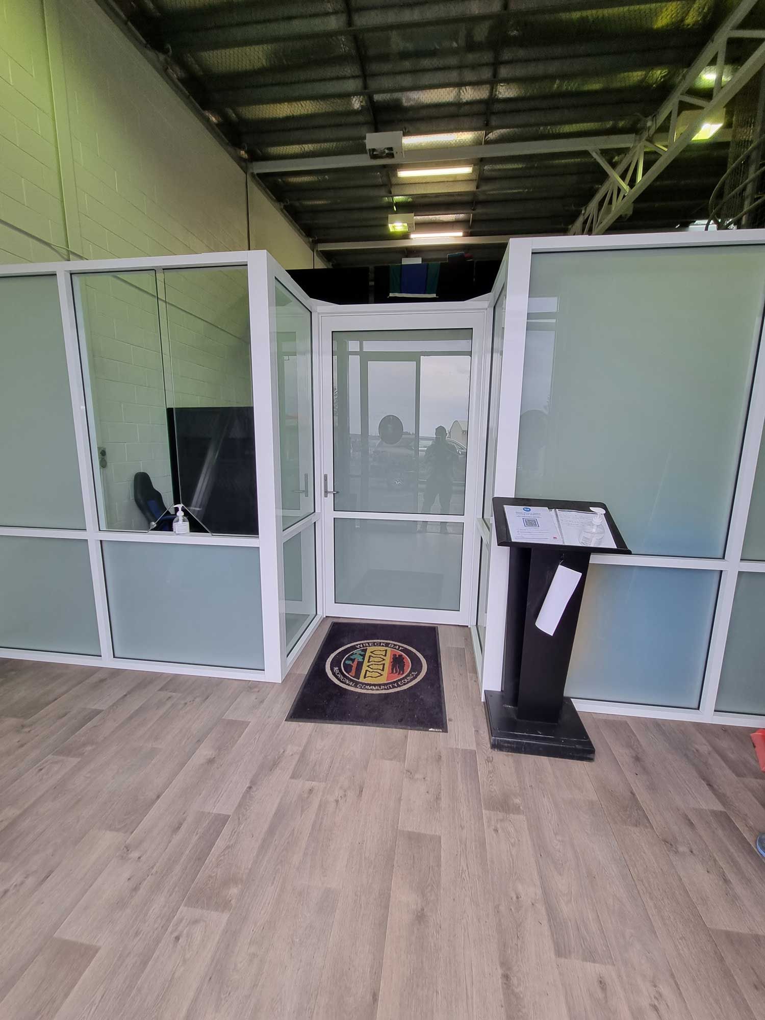 An Office Partition and Door with Privacy Glass — South Coast Glass In South Nowra, NSW