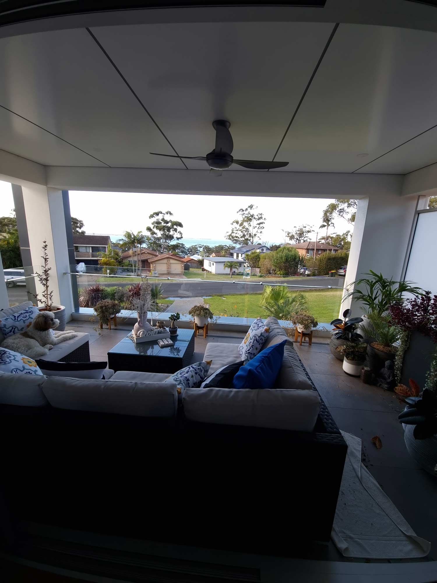 Balustrades in a Patio with Sofa — South Coast Glass In South Nowra, NSW