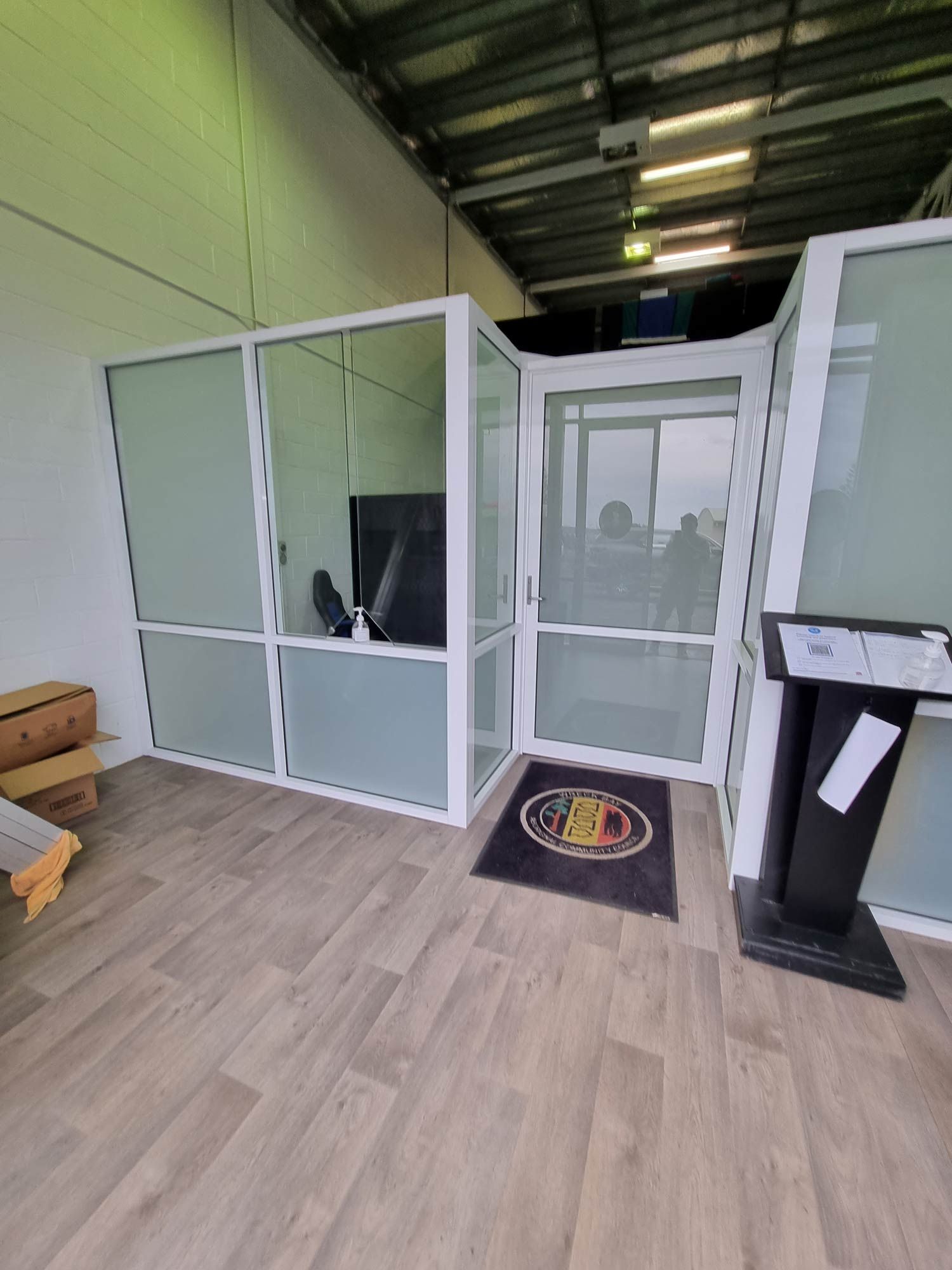 An Office Partition and Door with Privacy Glass — South Coast Glass In South Nowra, NSW
