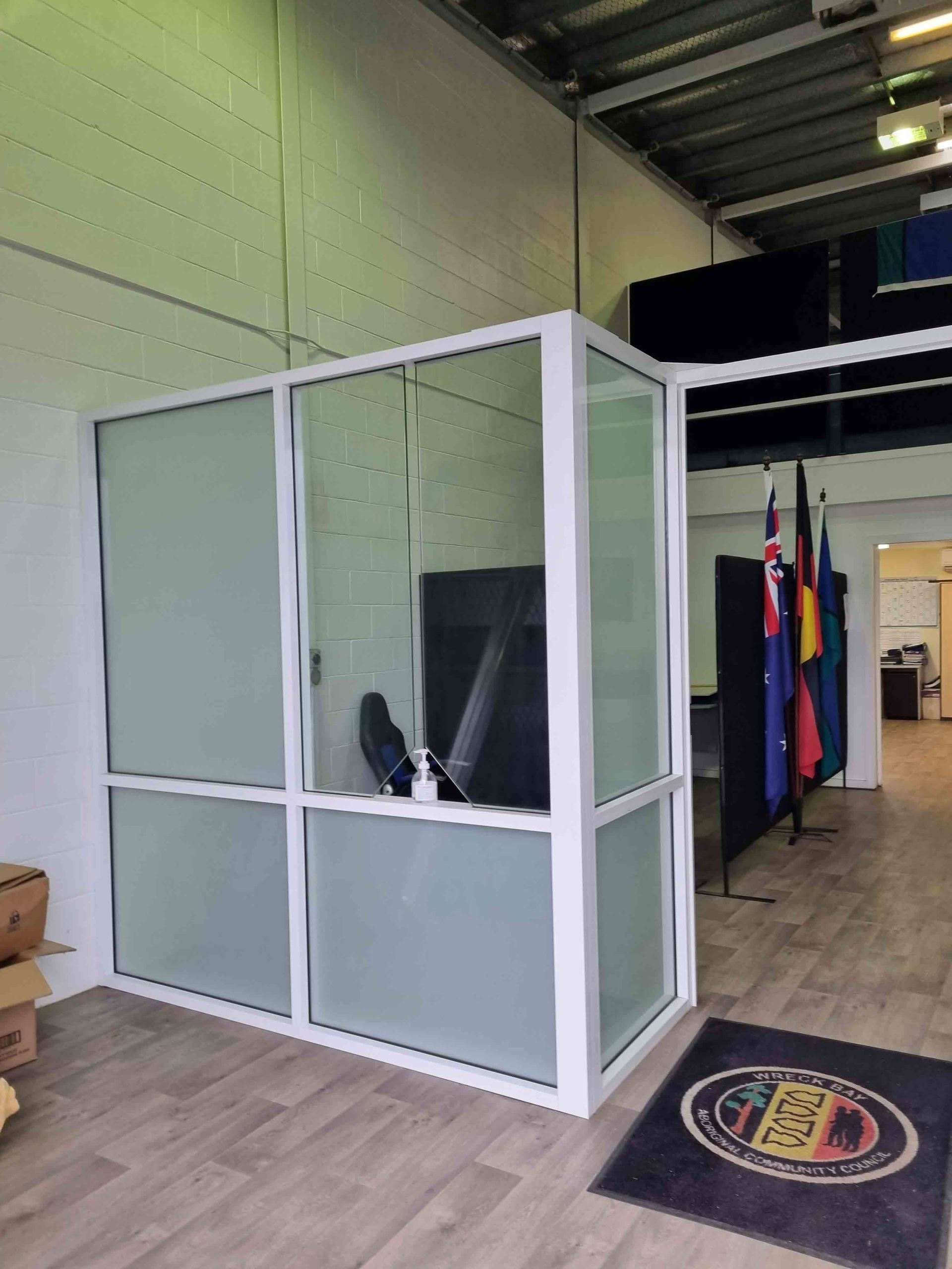 An Office Glass Partition with Privacy — South Coast Glass In South Nowra, NSW