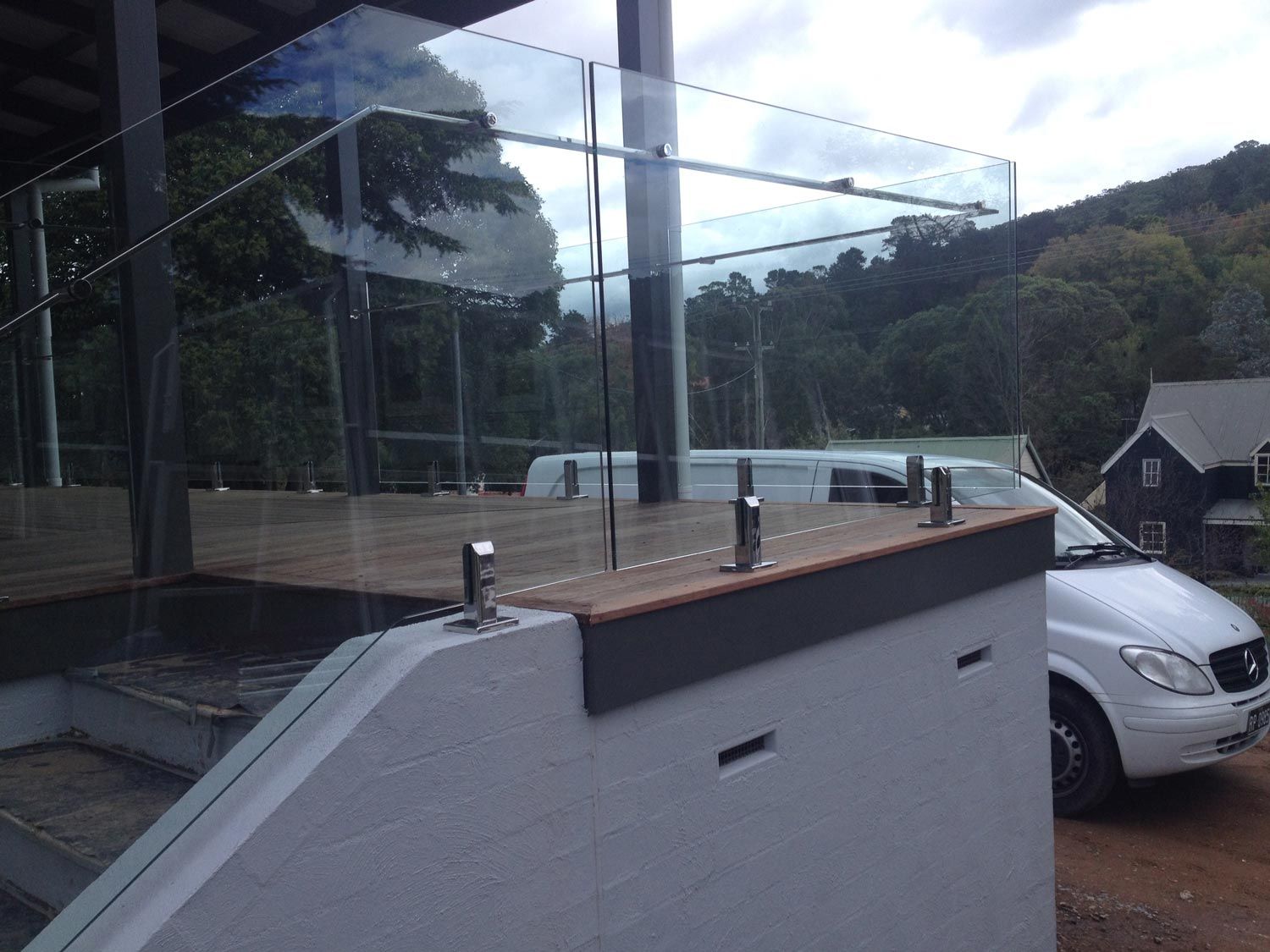 Balustrades in a Patio Corner — South Coast Glass In South Nowra, NSW