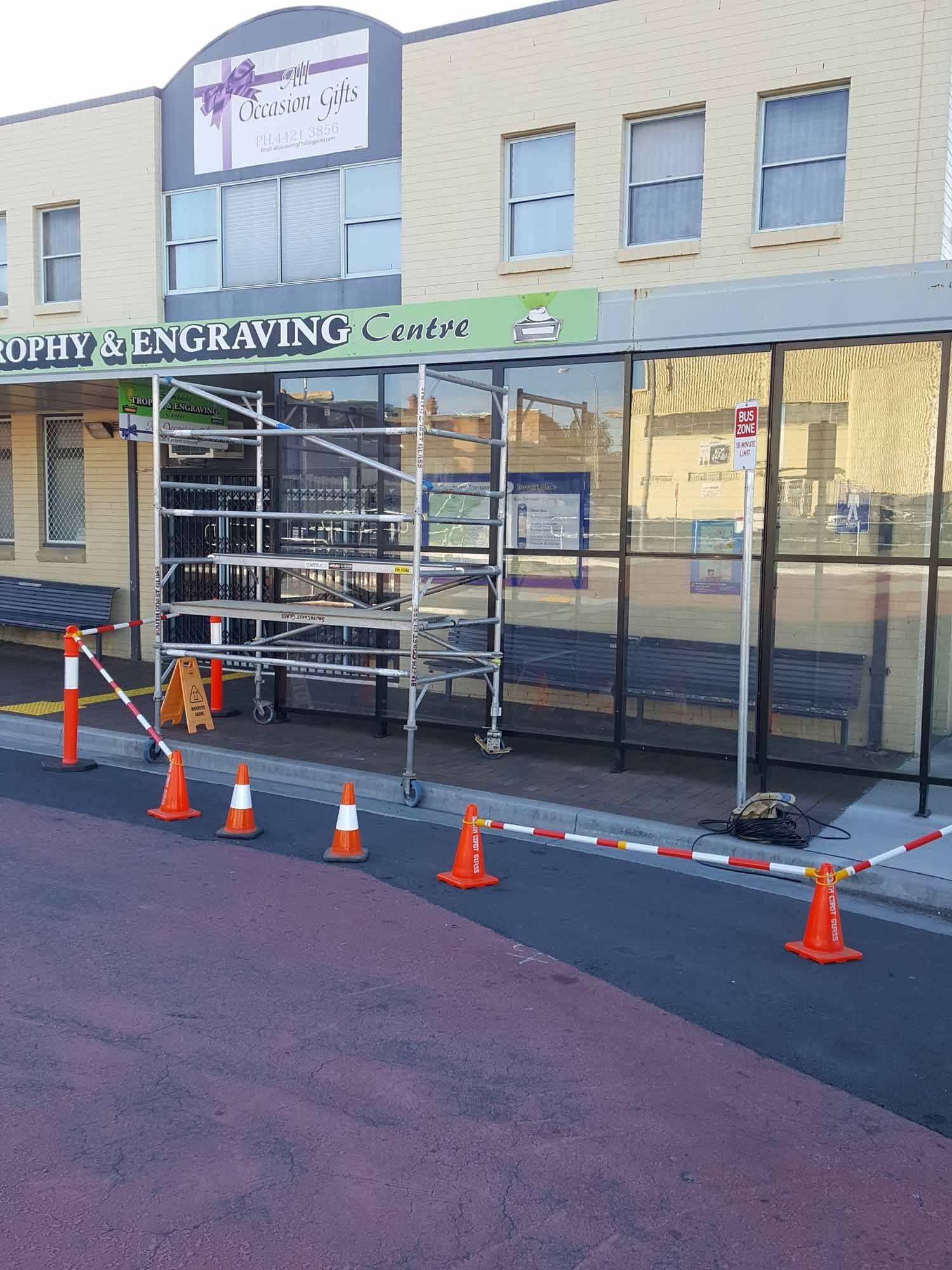 Shop Front Under Construction — South Coast Glass In South Nowra, NSW