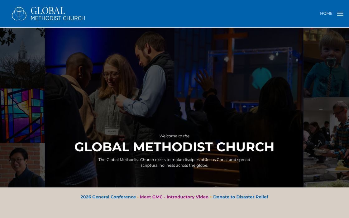 Global Methodist Church website homepage, designed by Impulse Strategies