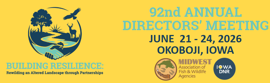 Banner: 92nd Annual Directors' Meeting, June 21-24, 2026, Okoboji, Iowa. Features a nature scene and logos.