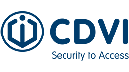 The logo of CDVI, a security brand trusted by The Lock Hut in Hamilton & Burlington for commercial & residential door locksmith services.