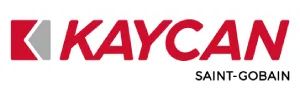 Logo KAYCAN Saint-Gobain en rouge et noir sur fond blanc