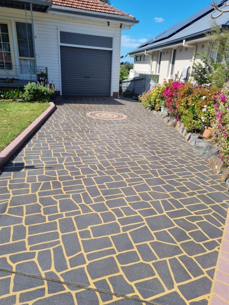 Textured Driveway With Colour Seal — All Clean Pressure Cleaning in Valentine, NSW