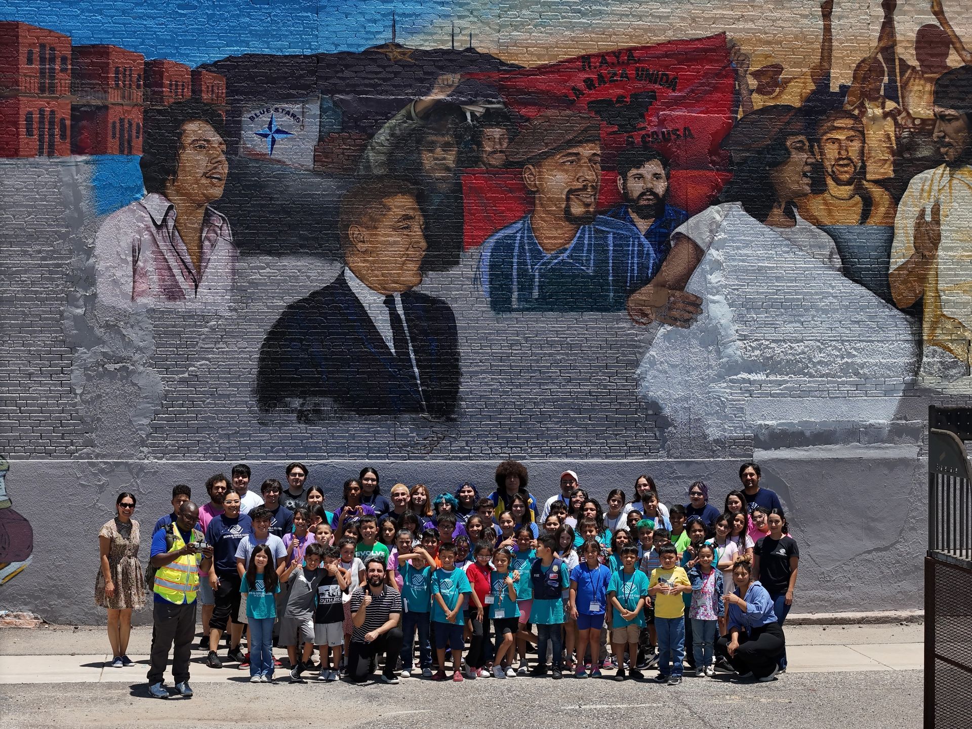 High-angle drone shot of the Boys and Girls Club of El Paso Summer Program Drone Discovery Days.