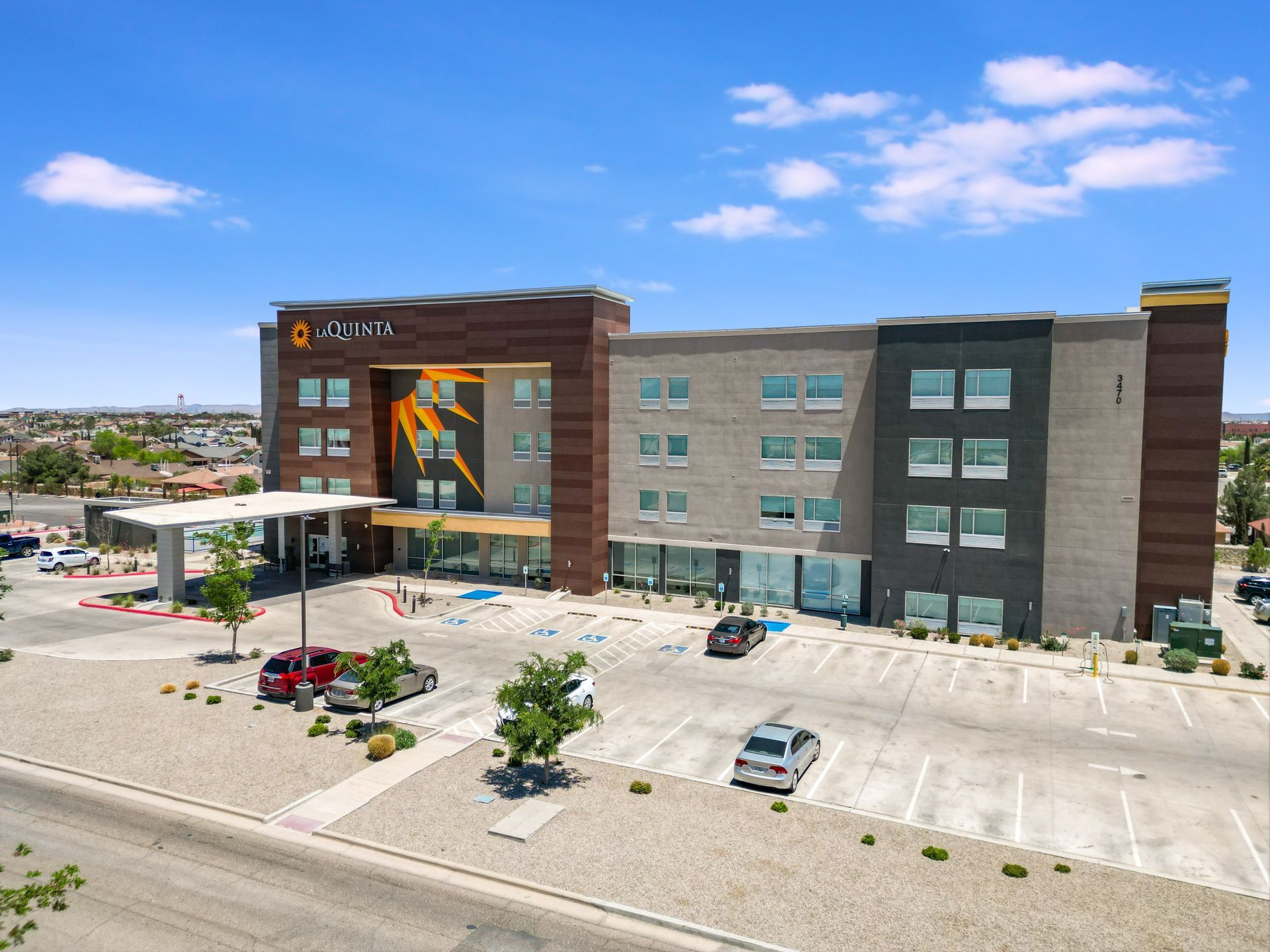 Hotel frontage in El Paso with guest access and curb appeal