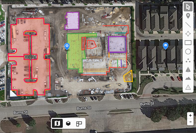 Construction Site Mapping: An image depicting the process of mapping a construction site. 
