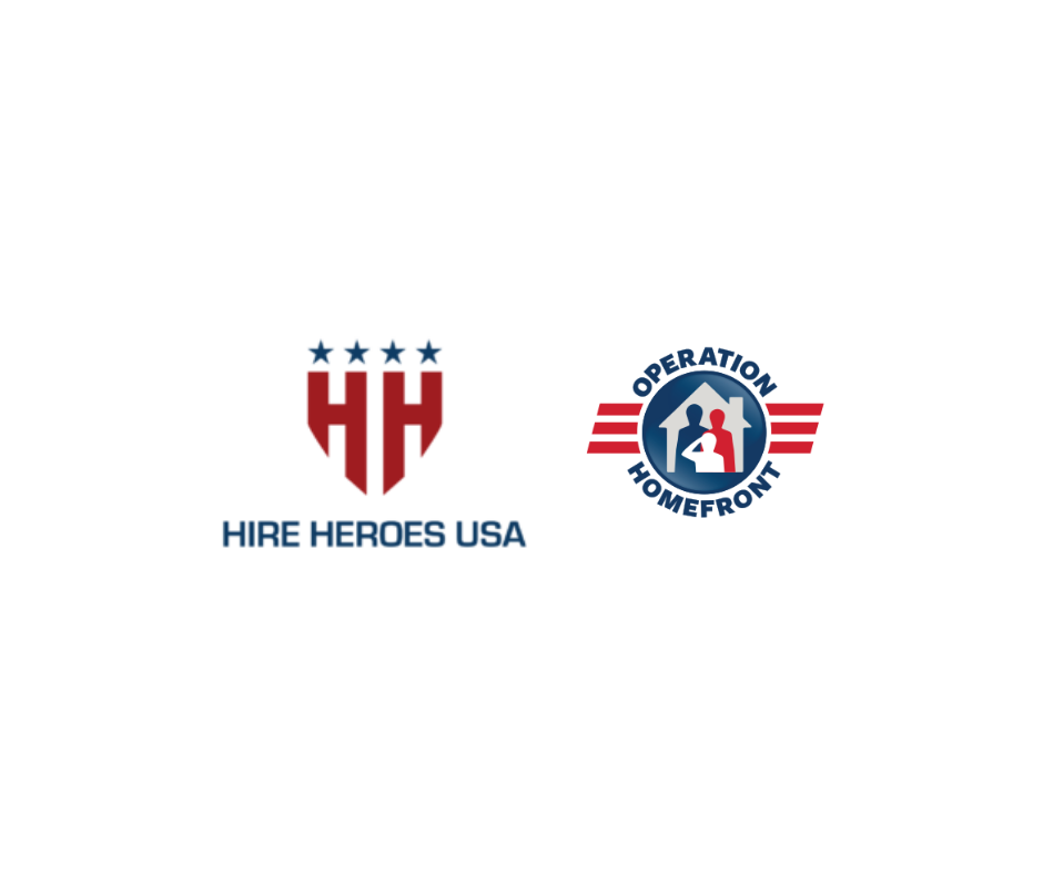 Two logos for hire heroes usa and operation homefront