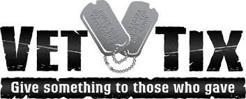 Logo for Vet Tix with two dog tags and the text