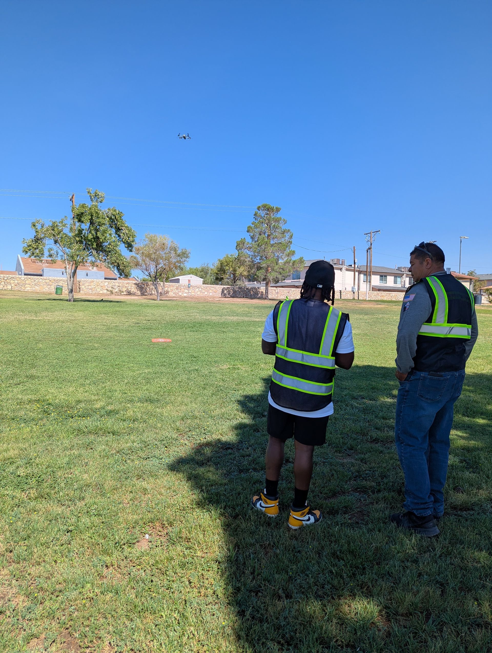 FAA drone pilot practicing flight maneuvers during hands-on Part 107 training in El Paso