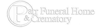 Logo for Parr Funeral Home & Crematory.  A stylized 