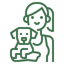 Commitment icon — person with a pet