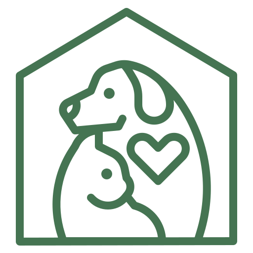 Compassion icon — dog inside a home