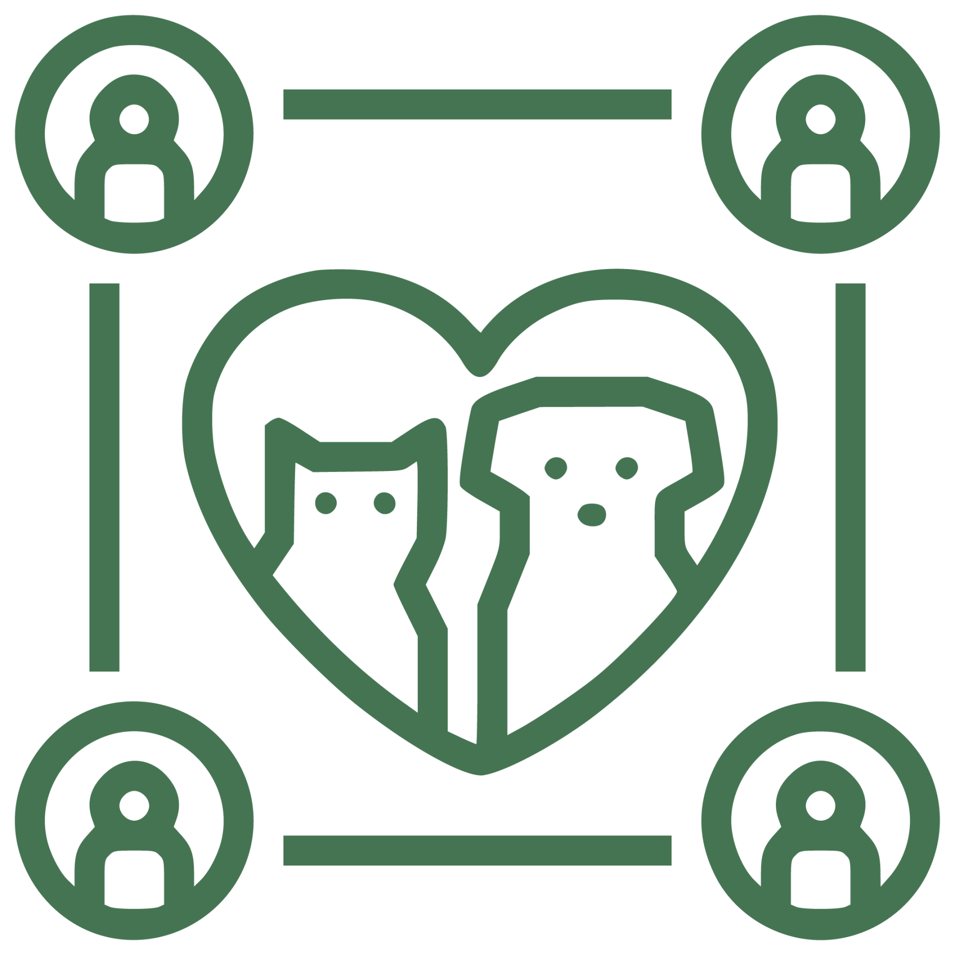 Community icon — people and pets together