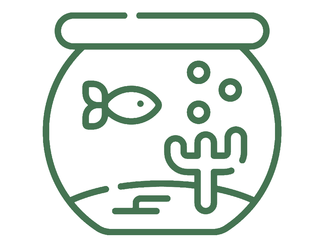 Fish bowl icon — we'll even watch your fish for free
