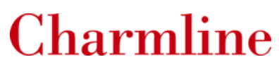The word charmline is written in red on a white background.