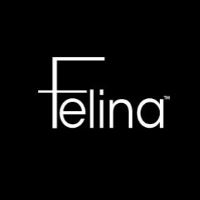 The logo for felina is white on a black background.
