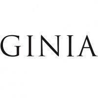 A black and white logo for ginia on a white background.