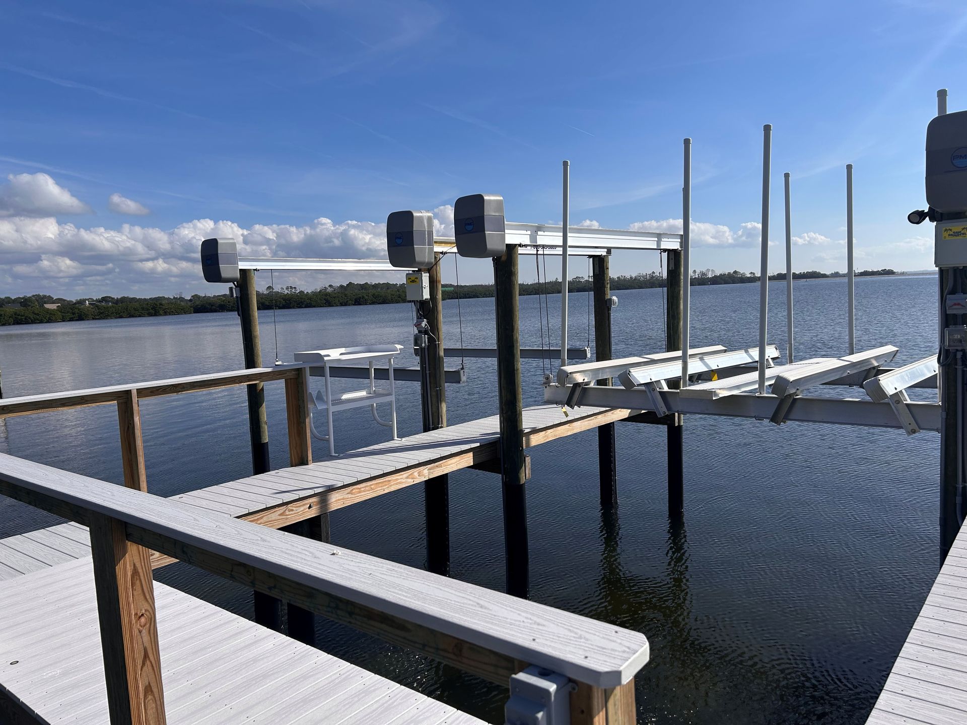 Boat lift installed on coastal home in Palm Harbor, FL