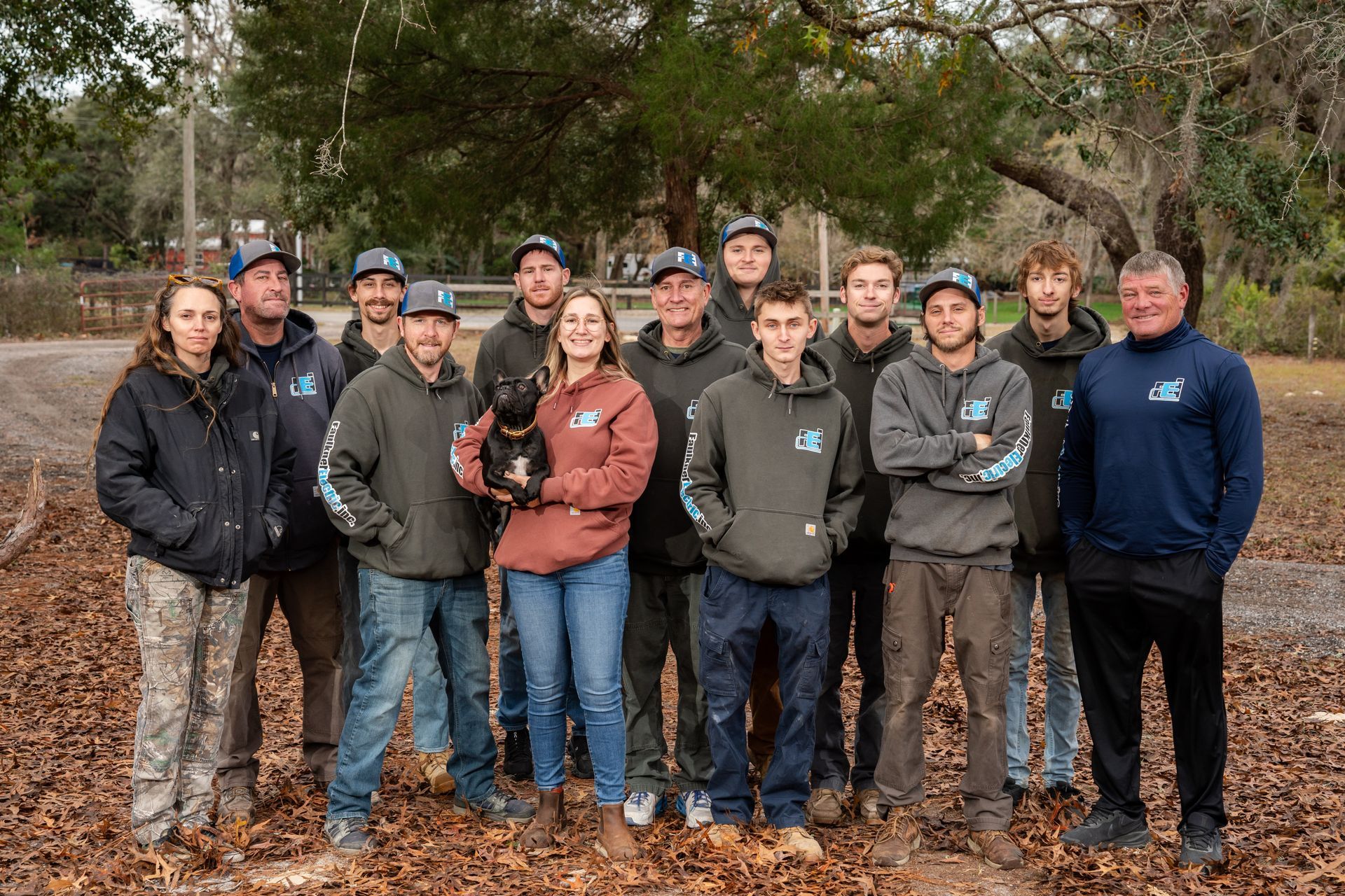 Employee group photo for Faulkner Electric in Spring Hill, FL - Employees standing outside smiling