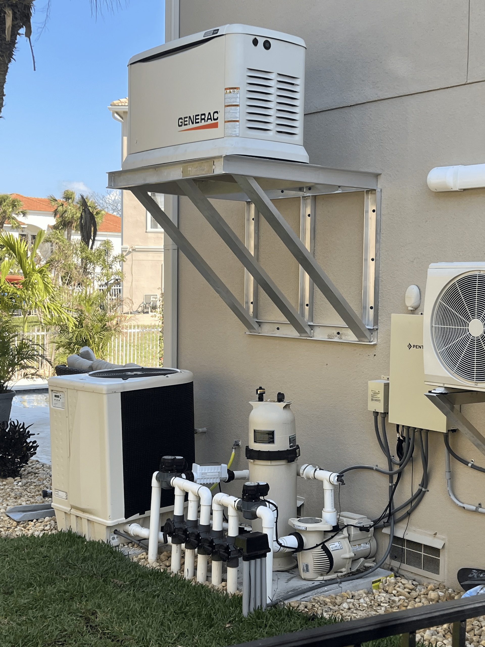 Generac standby generator installed beside a Florida home for backup power