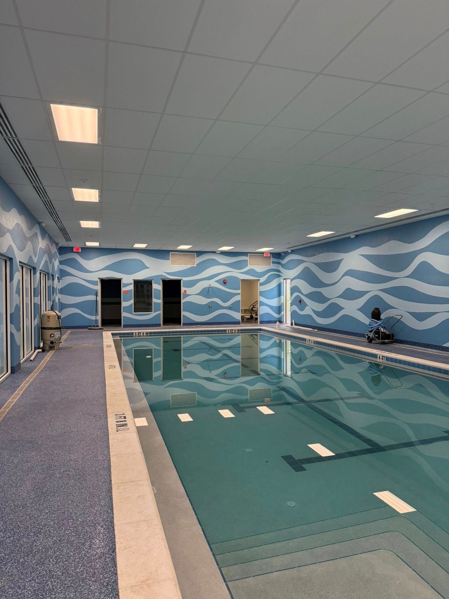 Commercial lighting installation done by Faulkner Electric for Watermelon swim school