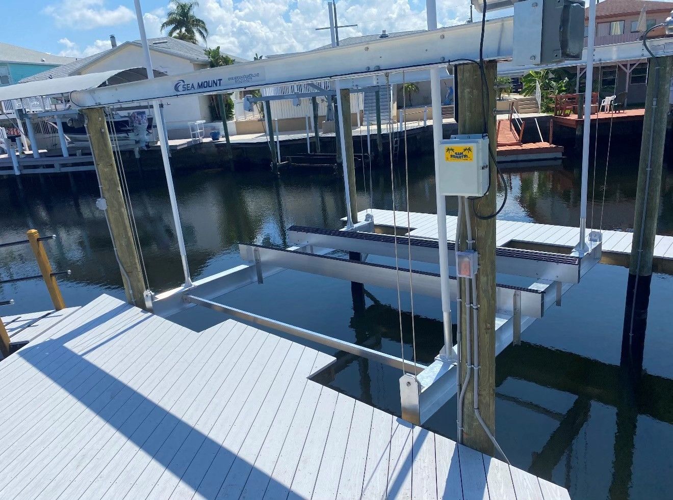 Boat lift installation in Tarpon Springs handled by Faulkner Electric