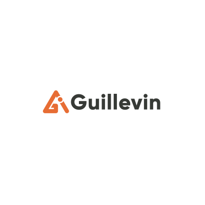 A logo for a company called guillevin on a white background.