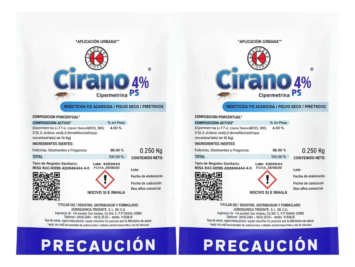 Cirano en polvo para control de plagas urbanas